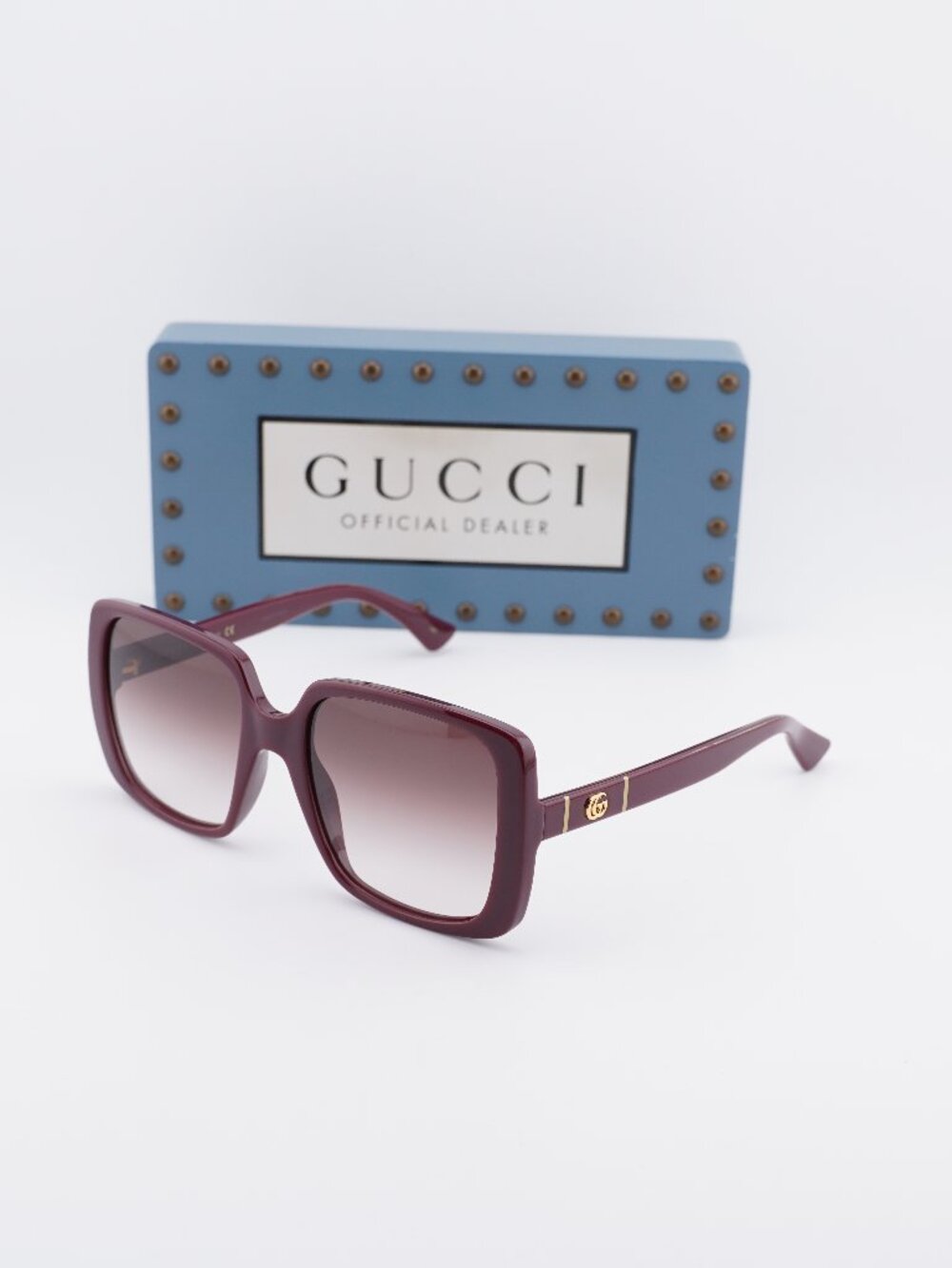 Gucci GG0632S 003 Square Sunglasses - Burgundy / Red
